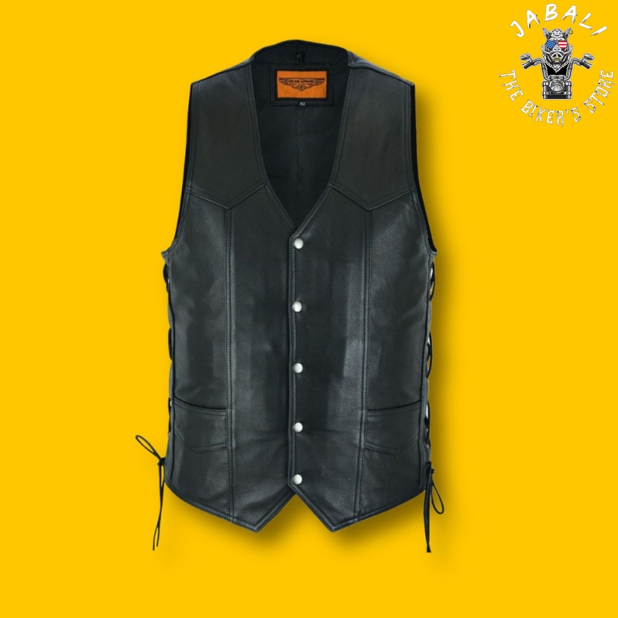 Bikers Vest With Side Laces Jabali The Biker Store 02