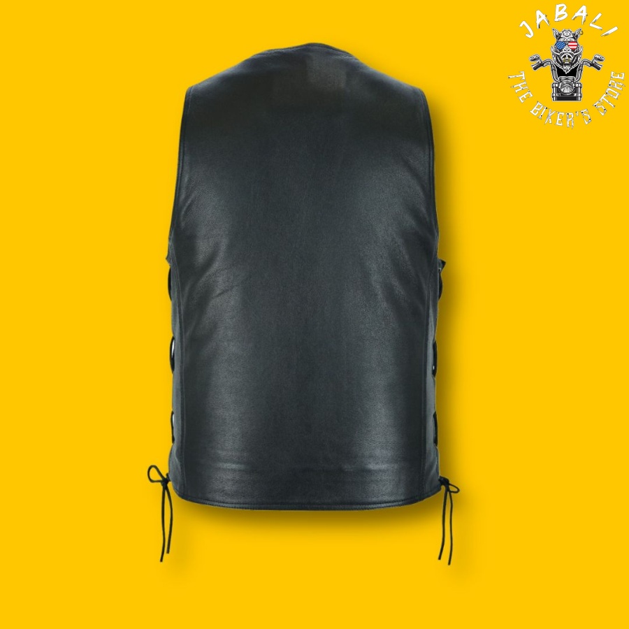 Bikers Vest With Side Laces Jabali The Biker Store 05