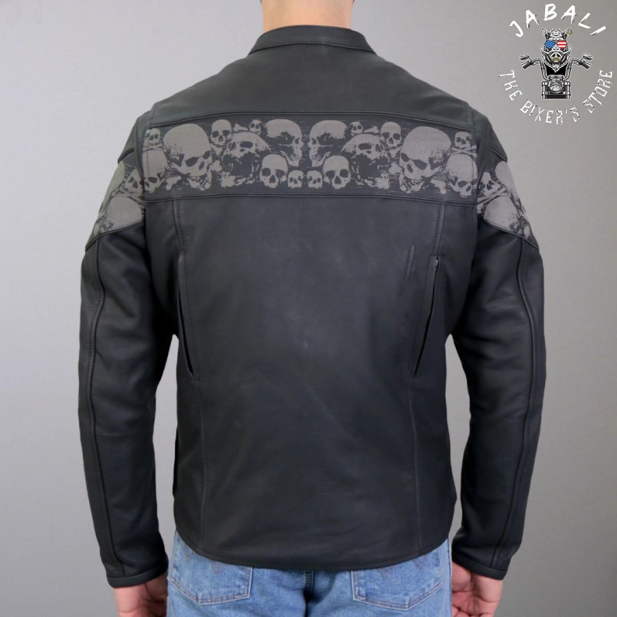 Hot Leathers JKM2002 Mens Black Biker Jacket Leather Motorcycle Jacket with concealed carry pocket Jabali The Biker Store 12