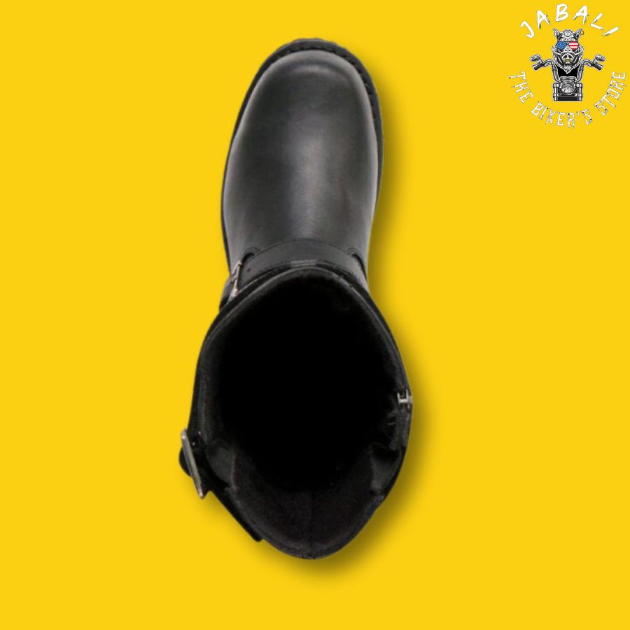 hot leathers btm1005 mens black 10 inch tall round toe engineer leather boots with lug sole Jabali The Bikers Store Motorcycle Gear RGV MCAllen mission monterey 10