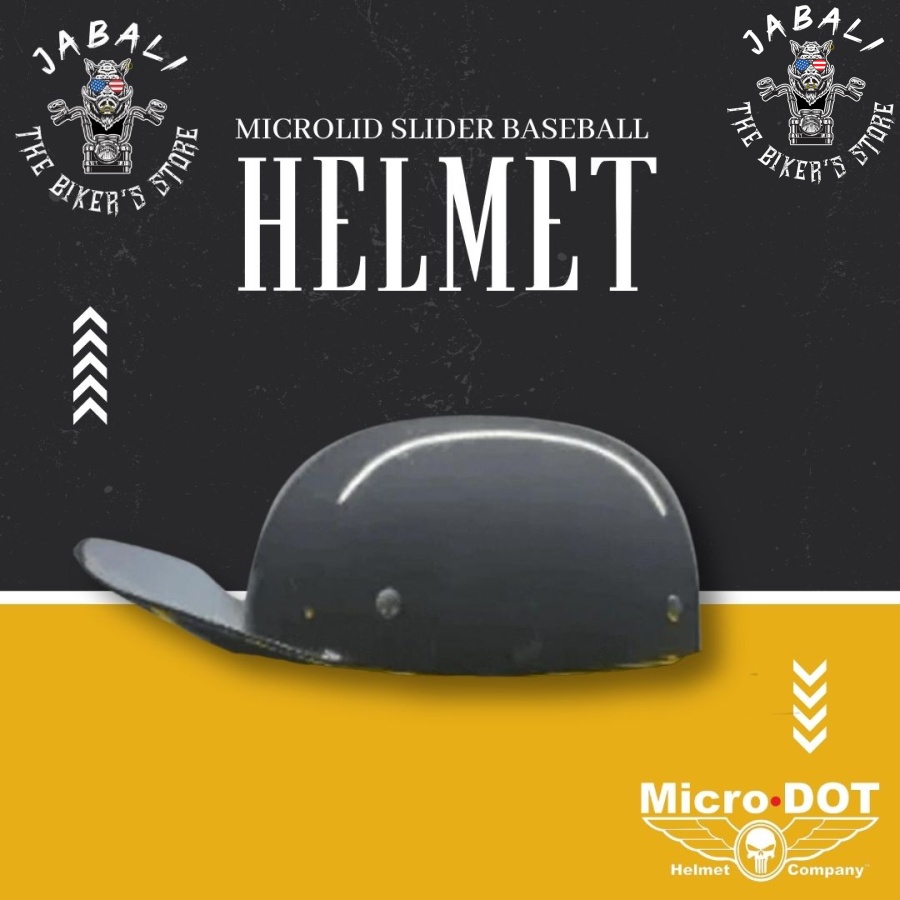 MICROLID SLIDER BASEBALL MOTORCYCLE HELMET BLACK MATTE 1