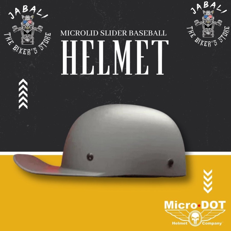 MICROLID SLIDER BASEBALL MOTORCYCLE HELMET BLACK MATTE 2 1