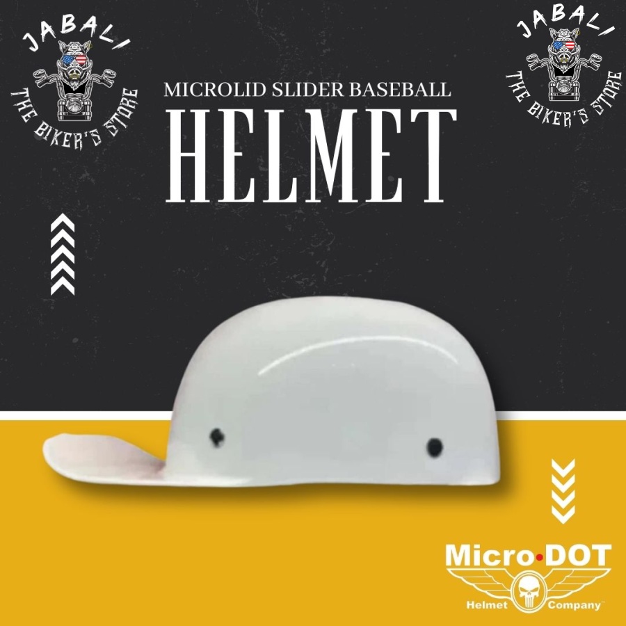 MICROLID SLIDER BASEBALL MOTORCYCLE HELMET BLACK MATTE 3 1