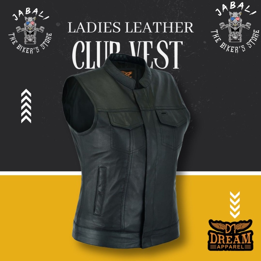 Ladies Leather Club Vest
