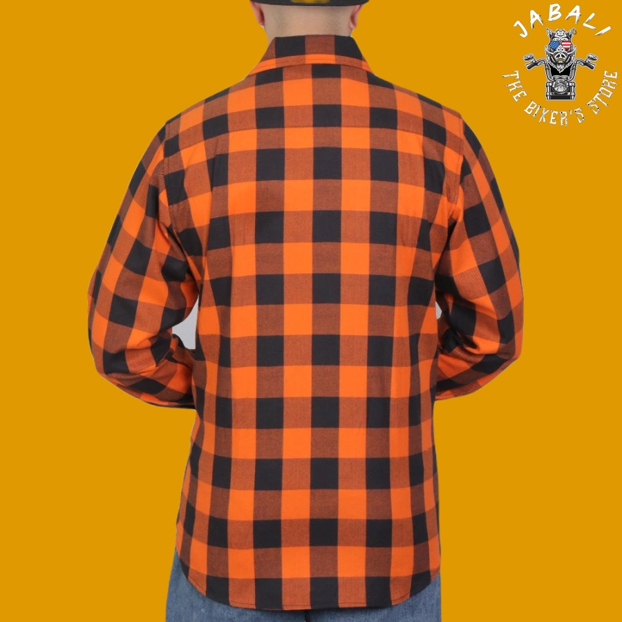 Hot Leathers Orange and Black Flannel Shirt02