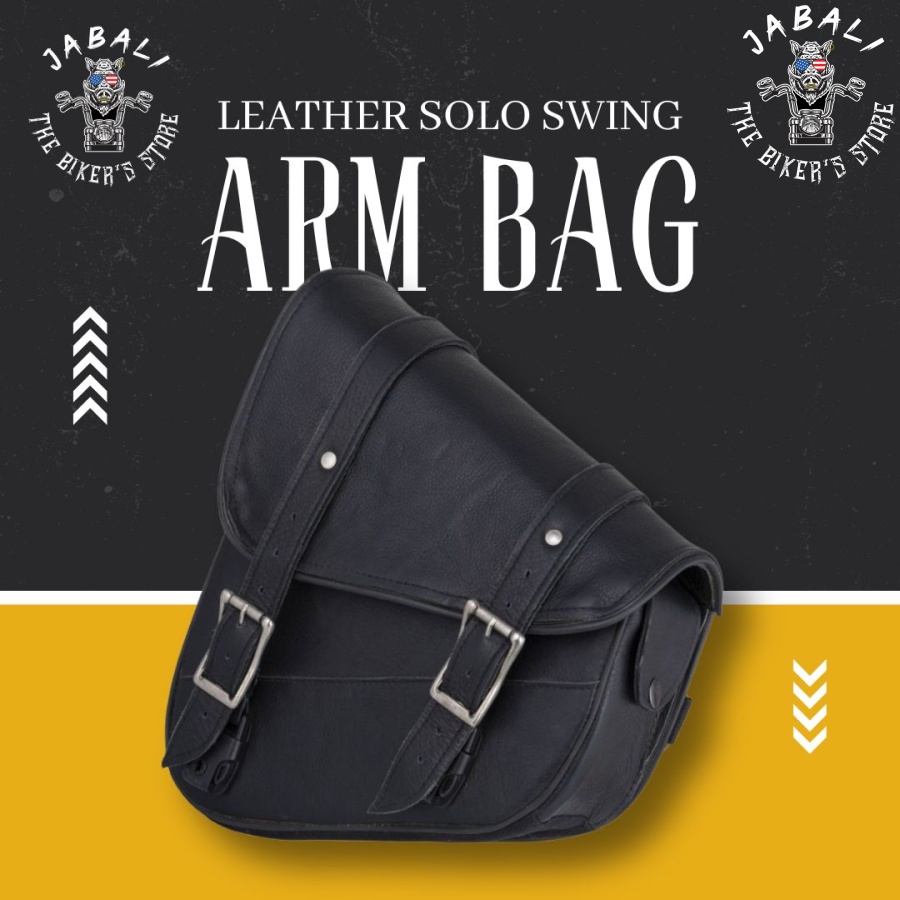 Leather Solo Swing Arm Bag Left Side